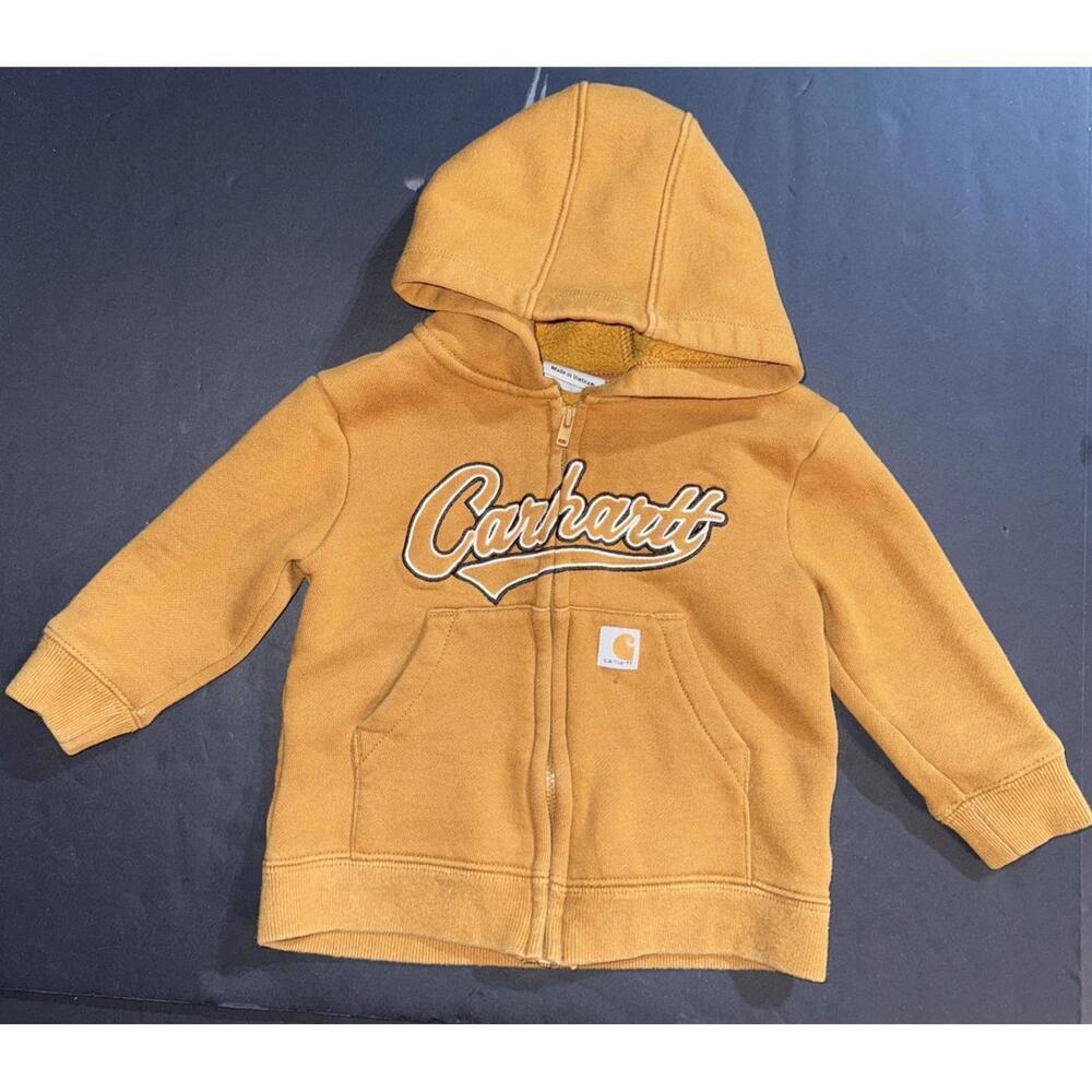 Carhartt Kids Khaki Outdoor Hiking‎ Play Hooded Full Zip Baby Jacket 12 Months